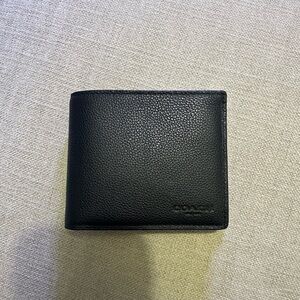 Coach Mens Black Leather Wallet